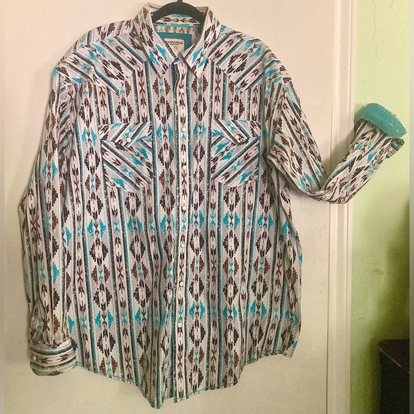 Panhandle Slim Western Gray Pearl Snap Long-Sleeve